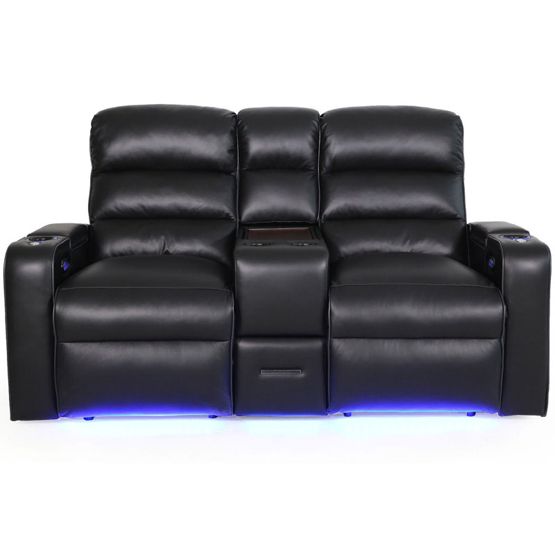 Nati Upholstered Home Theater Seating with Cup Holder