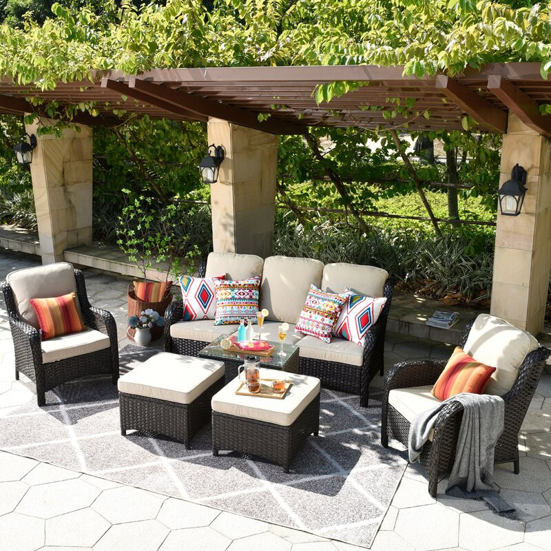 Tommy 5 - Person Outdoor Seating Group with Cushions