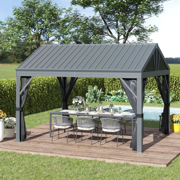 Hardtop Pergola 12 ft. W x 10 ft. D Steel Patio Gazebo