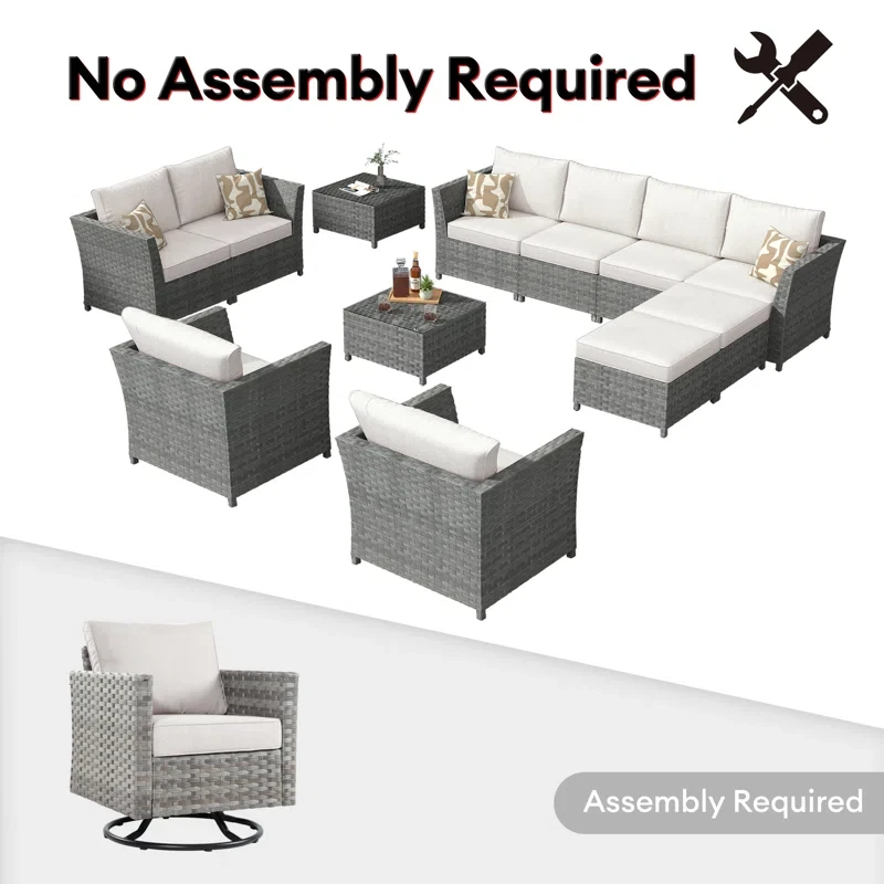 Kirill 9 - Person Outdoor Seating Group with Cushions