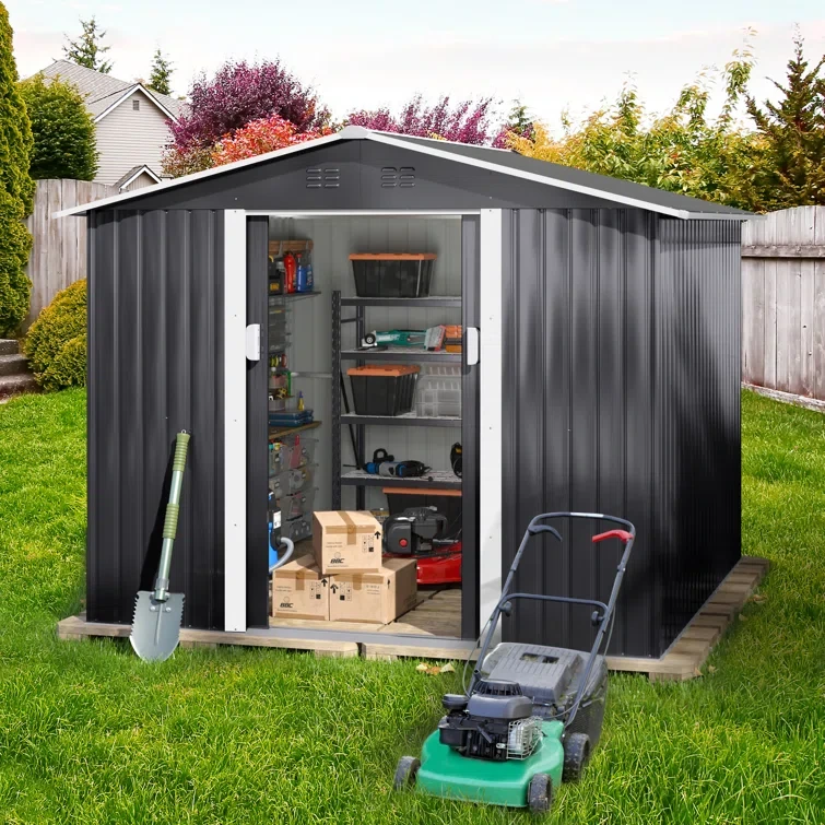 8 ft. W x 8 ft. D Metal Garage Shed