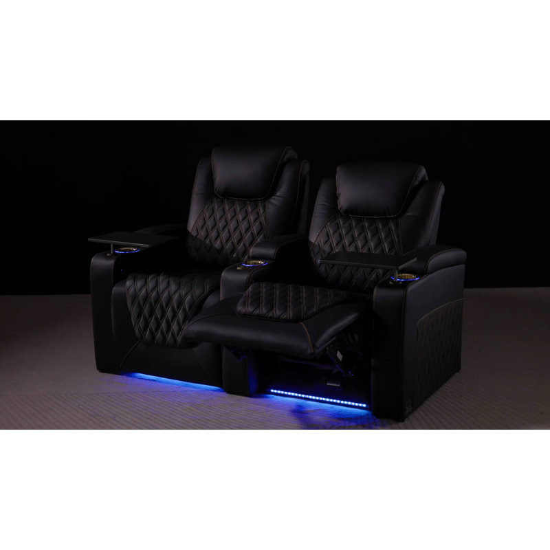 Leather Home Theater Seating with Cup Holder