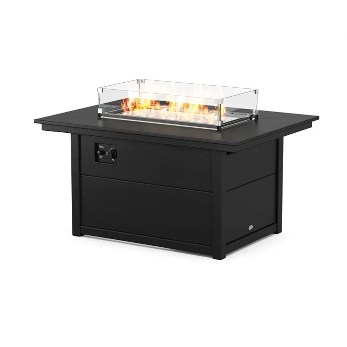 24'' H x 33.63'' W Polyresin Outdoor Fire Pit Table with Lid