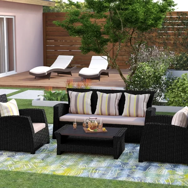 Alyisa 5 - Person Outdoor Seating Group with Cushions