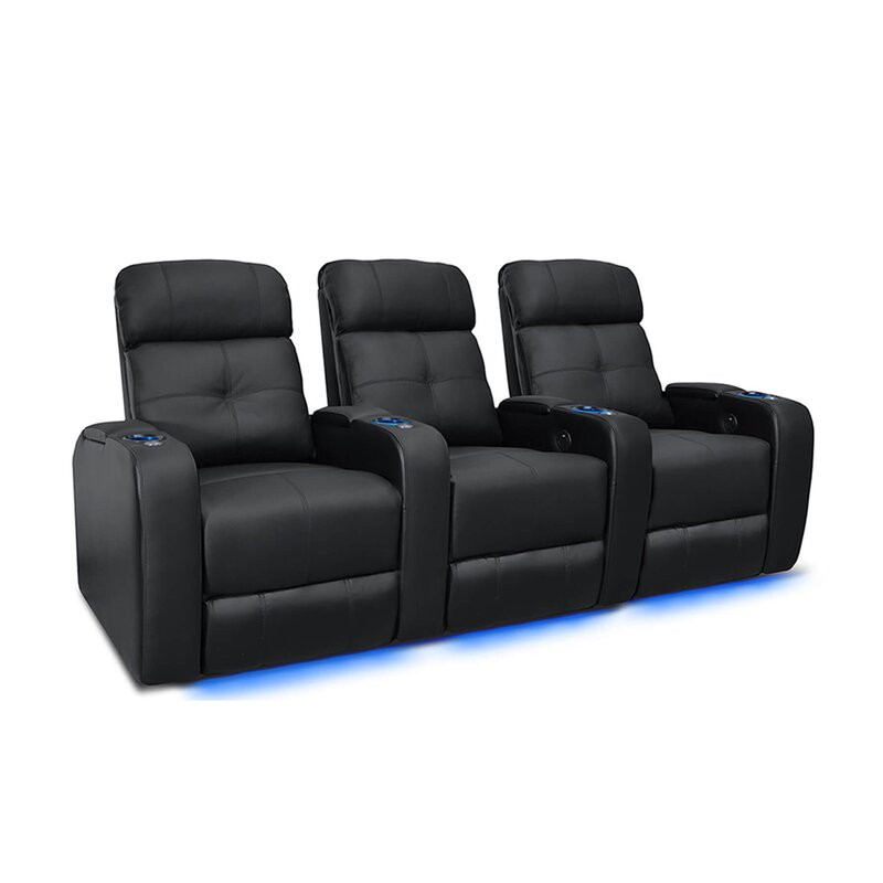 Leather Home Theater Seating with Cup Holder