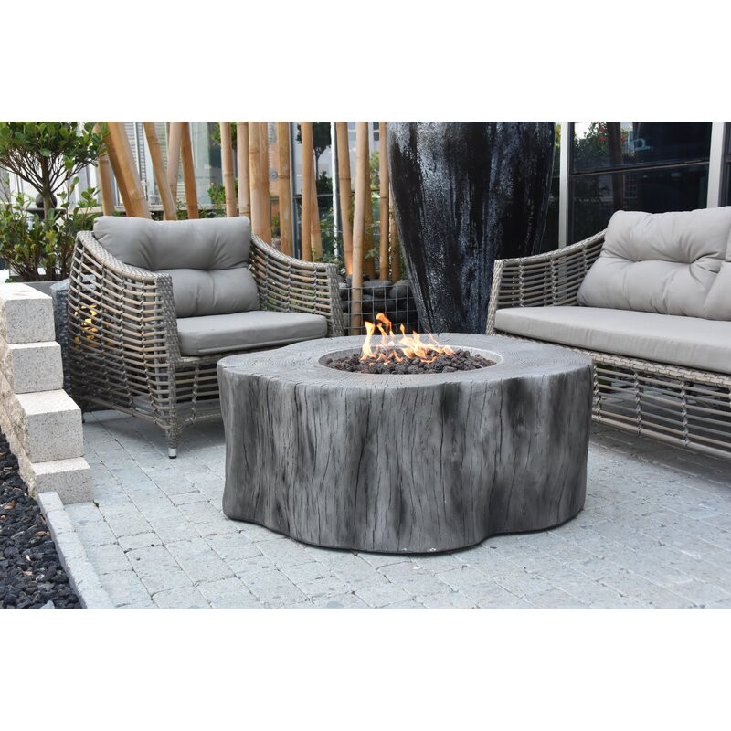 Manchester 42"Stump Outdoor Concrete Fire Pit Table - by Elementi