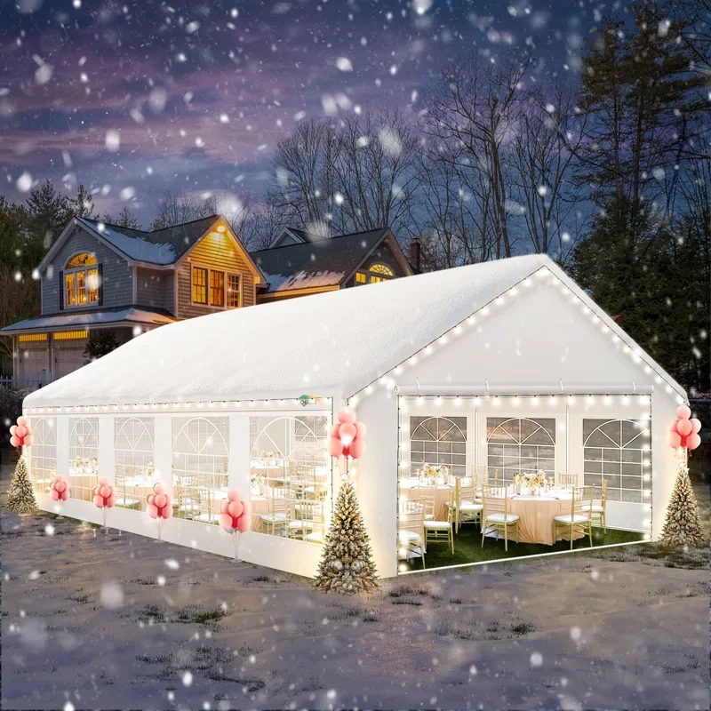 16×32FT Heavy Duty Party Tent With 8 Removable Sidewalls, Wedding Tent