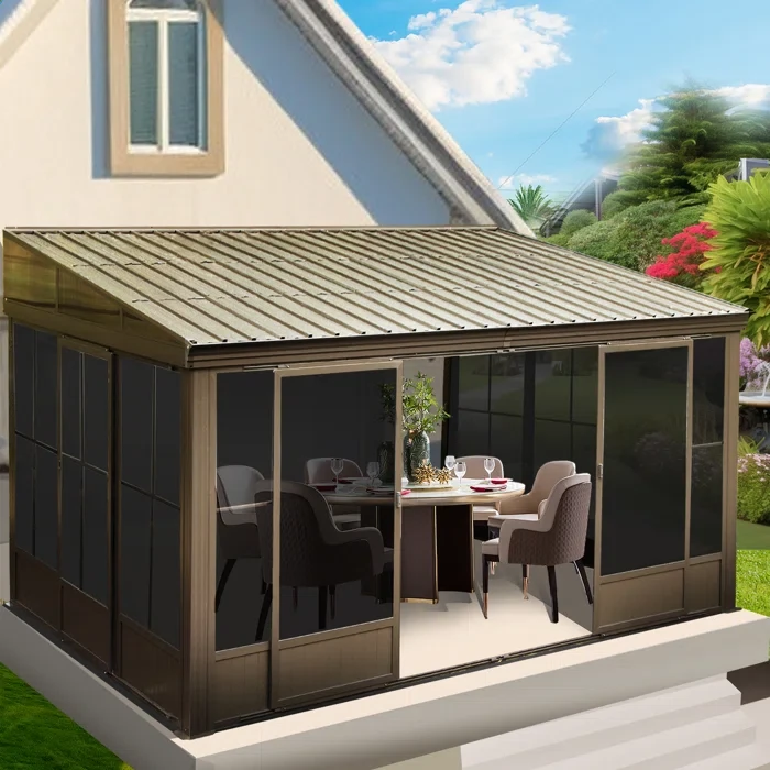 12 Ft. W x 10 Ft. D Metal Patio Gazebo