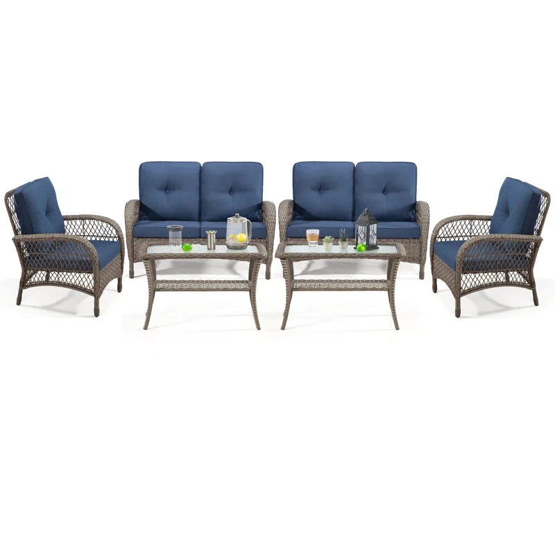 Saivon 6 - Person Outdoor Seating Group with Cushions