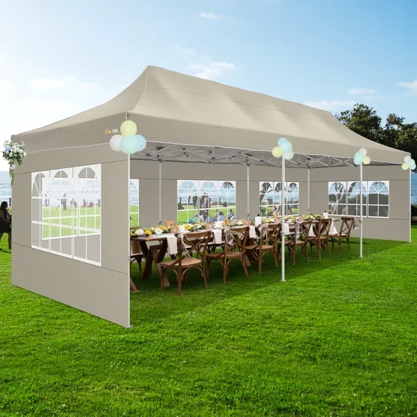 10×30 FT Pop Up Heavy Duty Party Tent with Walls Canopy Commercial Tent with Metal Frame