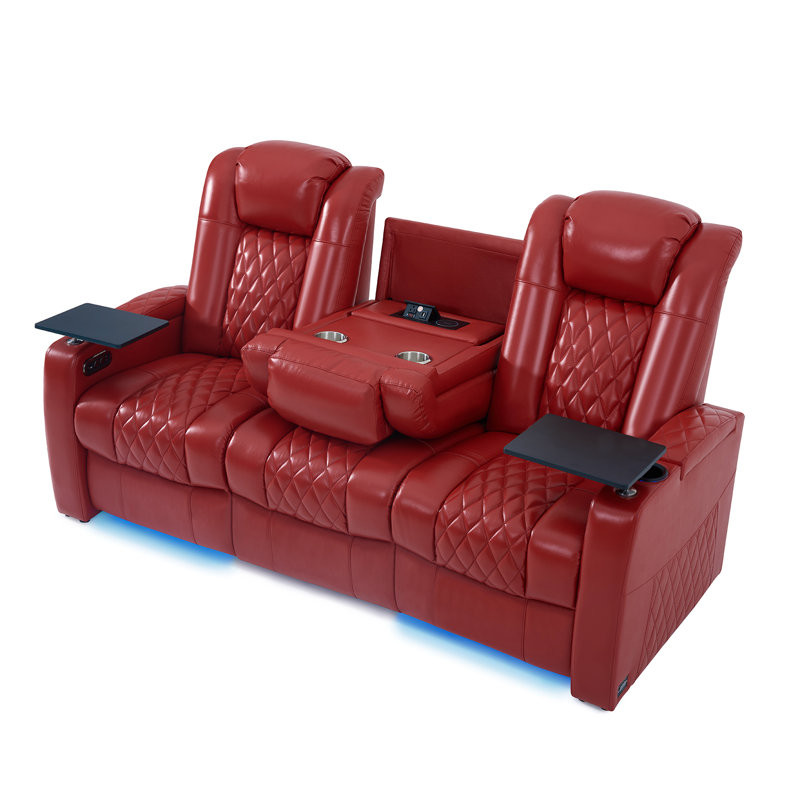 Leather Home Theater Seating Dual Power Movie Theater Chairs Theater Recliner Sofa