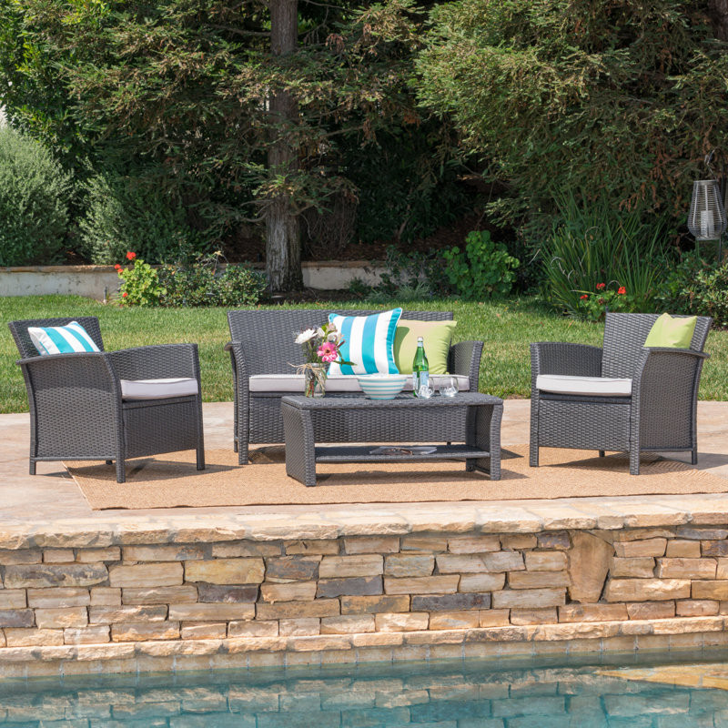 St lucia 4-piece sofa set: elegant outdoor furniture for patio, garden, or deck, comfortable seating for relaxation and entertaining