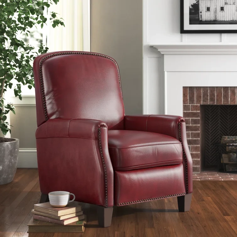 Glen Ellyn 30" Wide Genuine Leather Manual Club Recliner