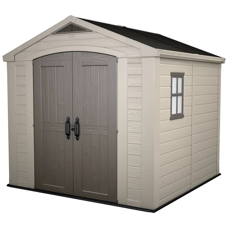 Keter Factor 6x6 ft. Resin Outdoor Storage Shed With Floor for Patio Furniture and Tools, Brown