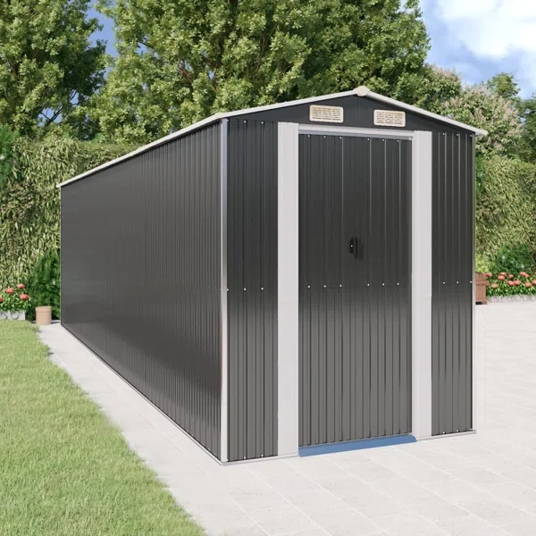 6 ft. 3.6 in W x 22 ft. 7.3 in. D Metal Storage Shed