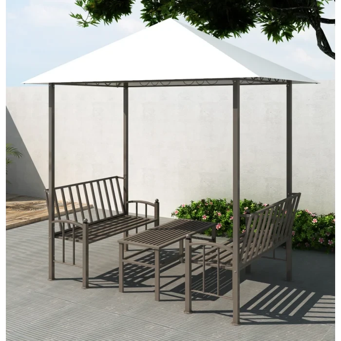 8 Ft. W x 5 Ft. D Metal Gazebo Set