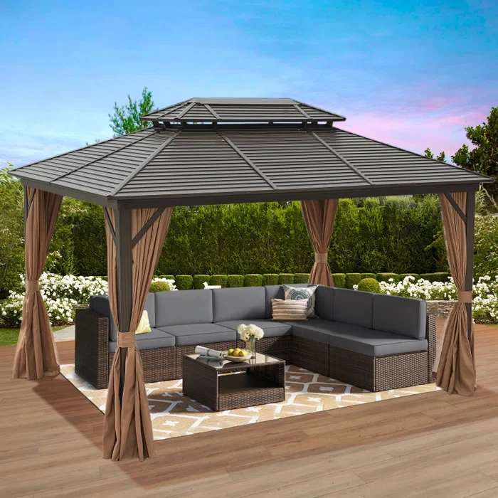 13 Ft. W x 10 Ft. D Aluminum Patio Gazebo