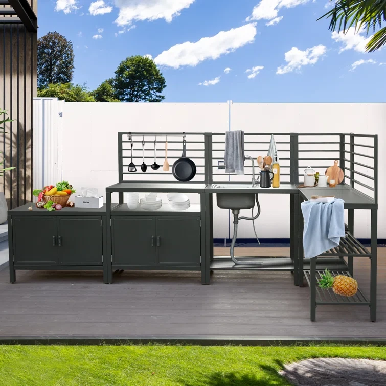 Domi Louvered 130.7'' W 2 Modular Outdoor Kitchen