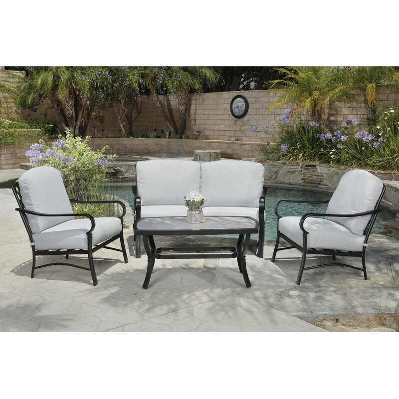 Hayler 4 - Person Outdoor Seating Group with Cushions