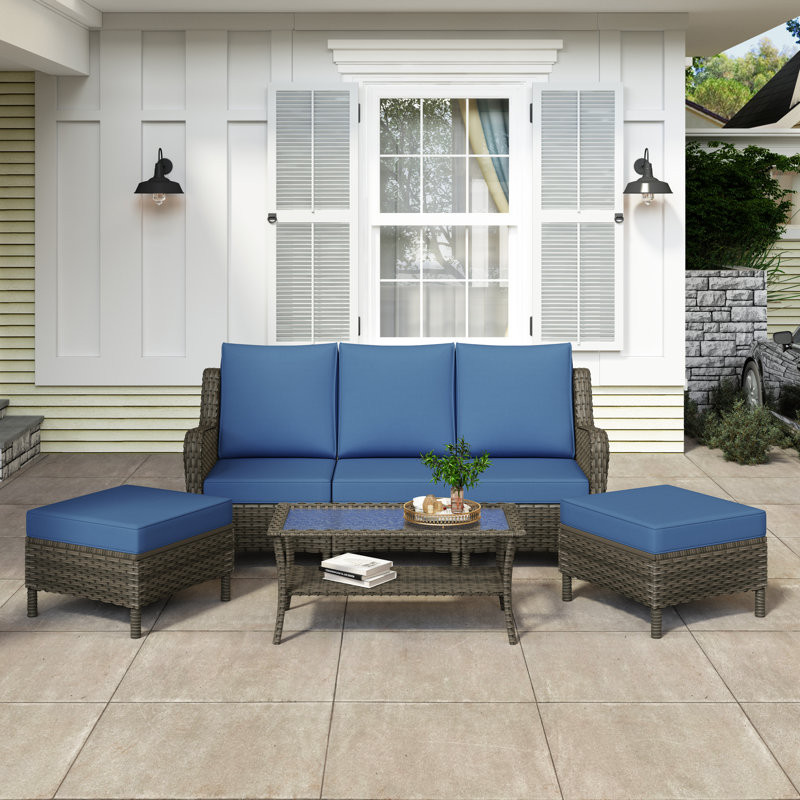 3 - Person Outdoor Seating Group With Cushions