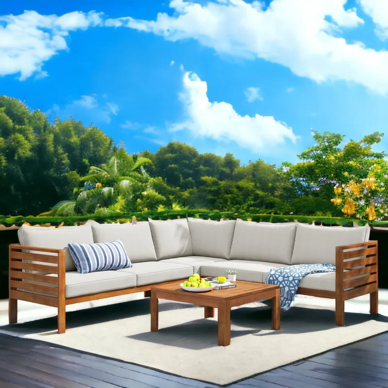 4 Piece Sectional Seating Group with Cushions