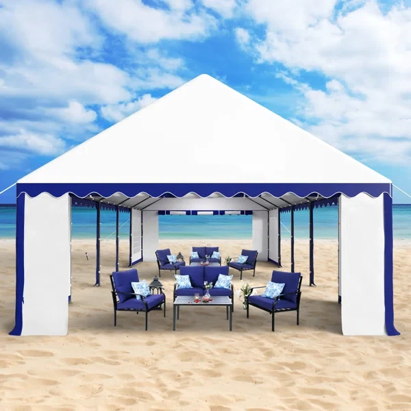 Tamijo 16 Ft. W X 32 Ft. D Canopy Tent With 5 Side Walls Heavy Duty Party Tents For Parties