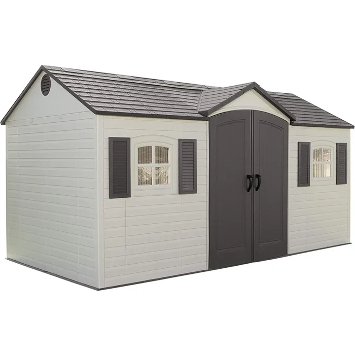 Lifetime 15 Ft. x 8 Ft. High-Density Polyethylene (Plastic) Outdoor Storage Shed with Steel-Reinforced Construction