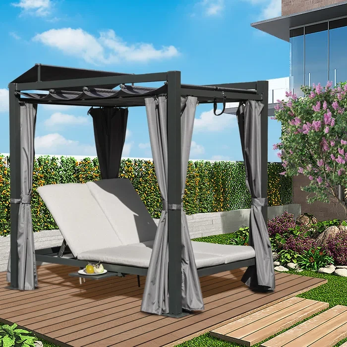 4.11 Ft. W x 6.6 Ft. D Aluminum Patio Gazebo