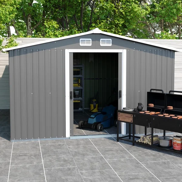 79" H x 122" W x 153" D Metal Lean-to Storage Shed