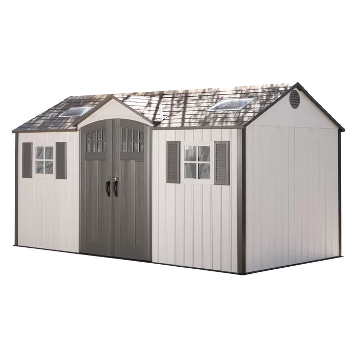 15 Ft. x 8 Ft. High-Density Polyethylene (Plastic) Steel Reinforced Outdoor Storage Shed