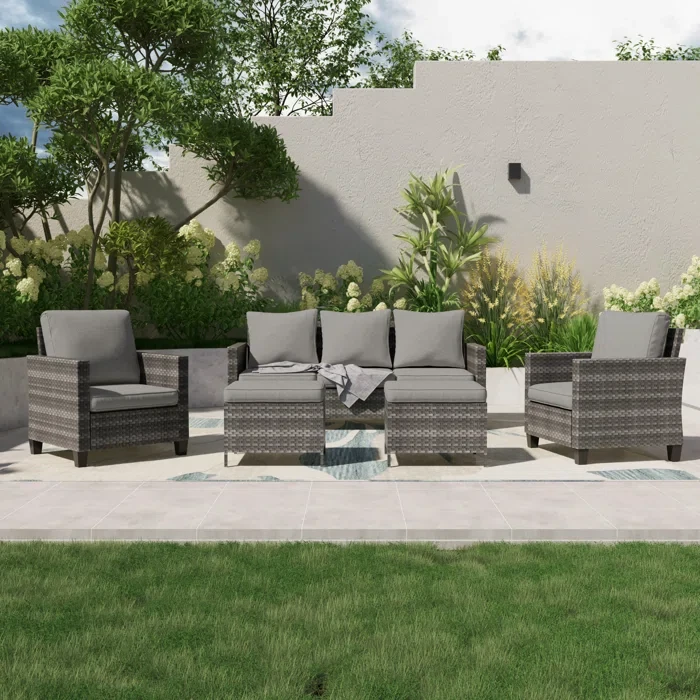 Aser 5 - Person Outdoor Seating Group with Cushions