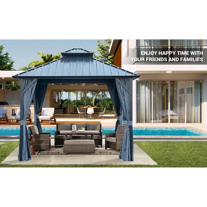 Silvya 12 Ft. W x 12 Ft. D Metal Patio Gazebo