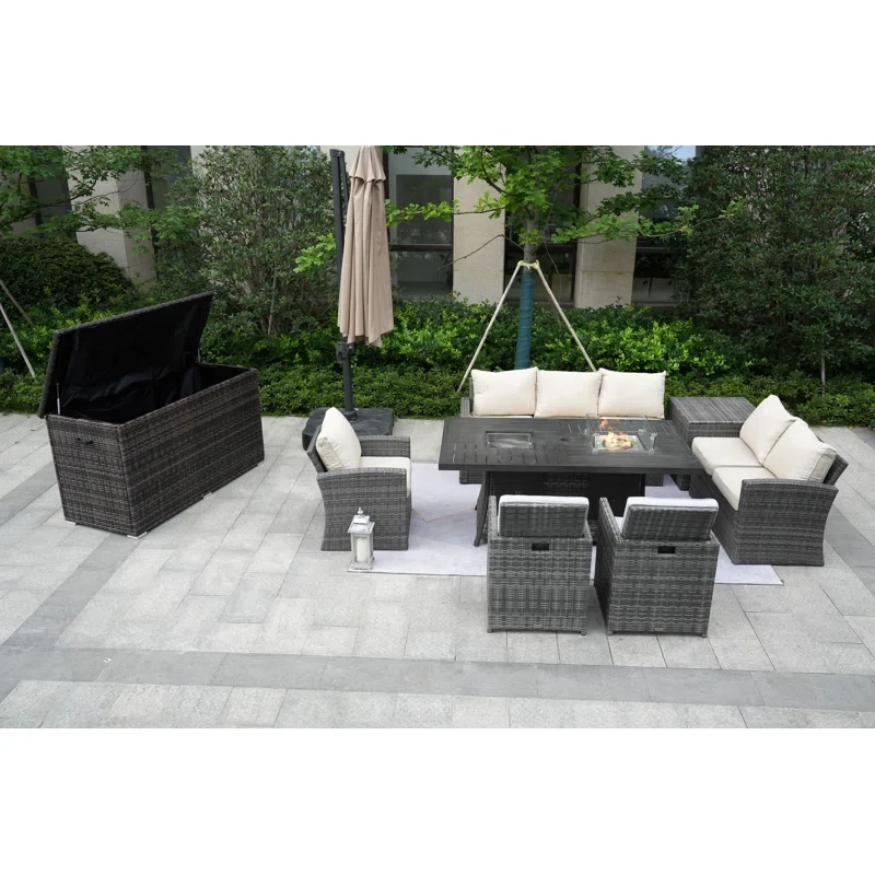 Aliaksey 8 - Person Outdoor Seating Group with Cushions