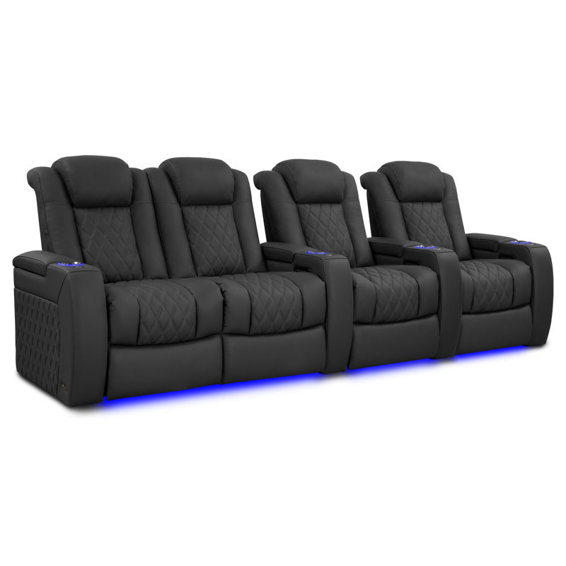 Leather Home Theater Seating with Cup Holder
