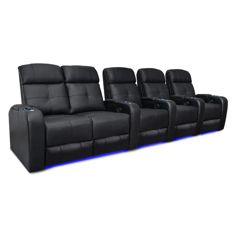 Sehin Leather Home Theater Seating with Cup Holder