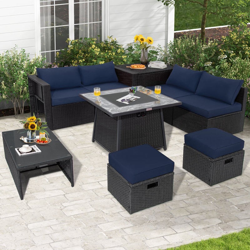 Saabir 6 - Person Outdoor Seating Group with Cushions