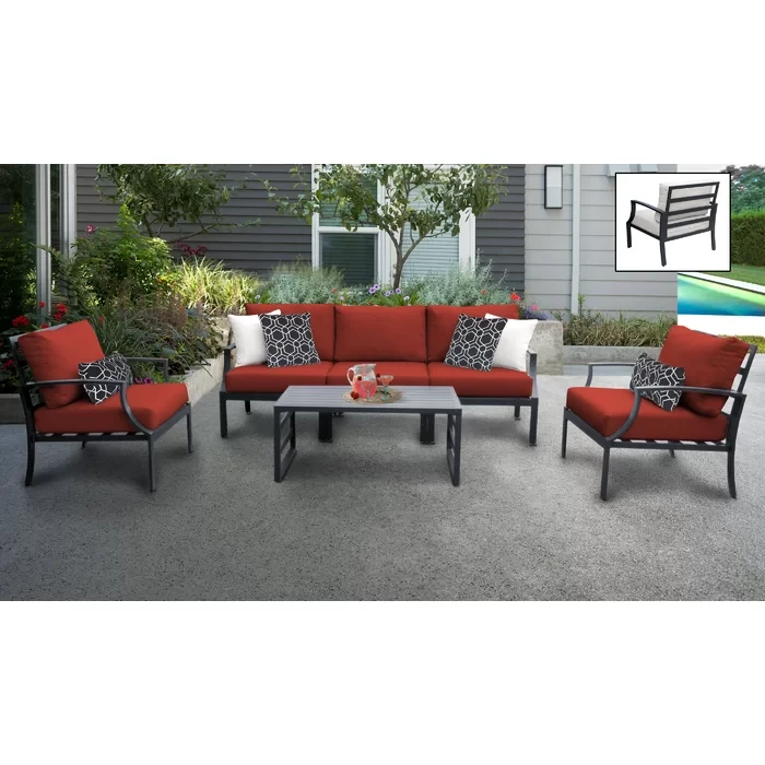 Analyssia 5 - Person Outdoor Seating Group with Cushions