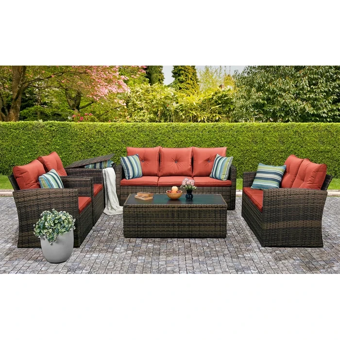 7 - Person Outdoor Seating Group with Cushions