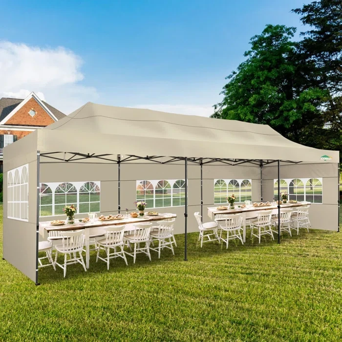 10×30 FT Pop up Canopy with 8 Sidewalls Waterproof Heavy Duty Commercial Canopy Tent