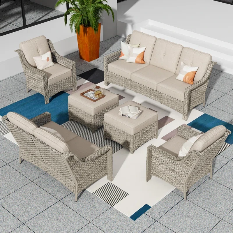 Elyja 7 - Person Outdoor Seating Group with Cushions