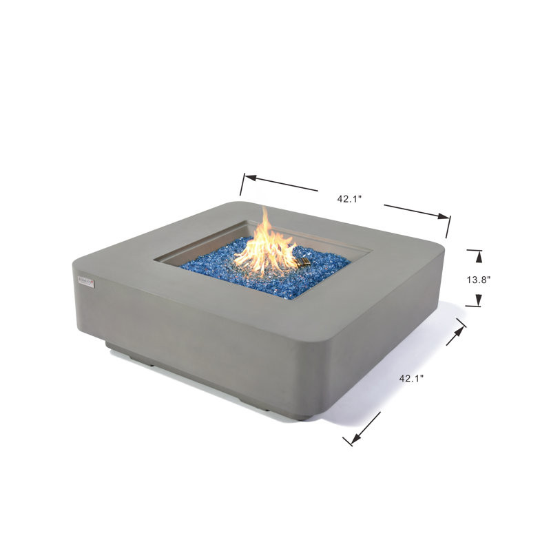 Bergamo & Lucerne 42" Square Rounded Corner Fire Pit Table - by Elementi Plus