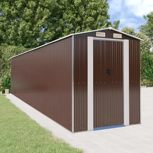 6ft. 4 in. W x 28ft. 1 in. D Galvanized Steel Storage Shed