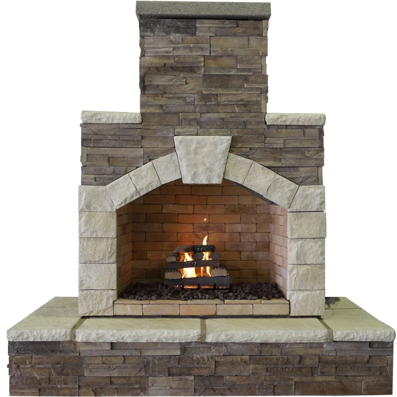 78" H Propane Outdoor Fireplace