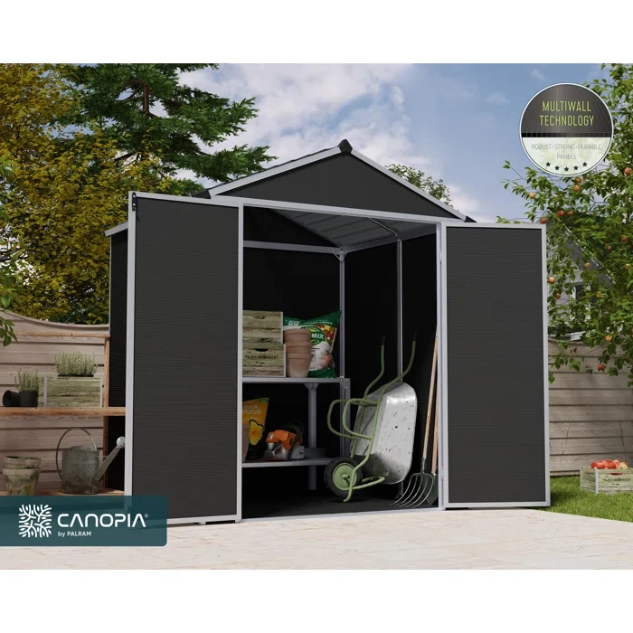 85" H x 72" W x 60.6" D Rubicon Polycarbonate Storage Shed