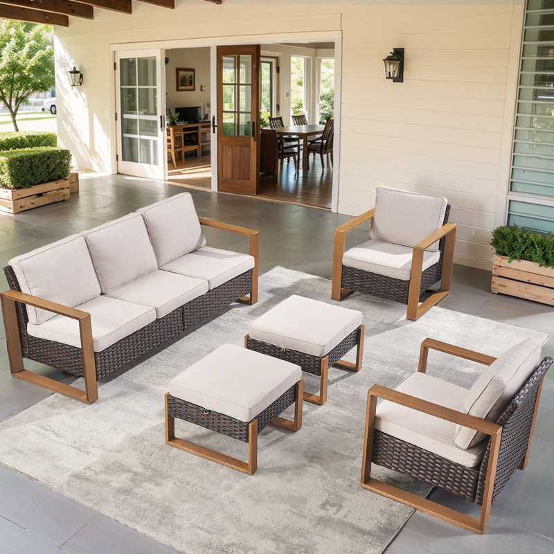 Zaheera 5 - Person Outdoor Seating Group with Cushions