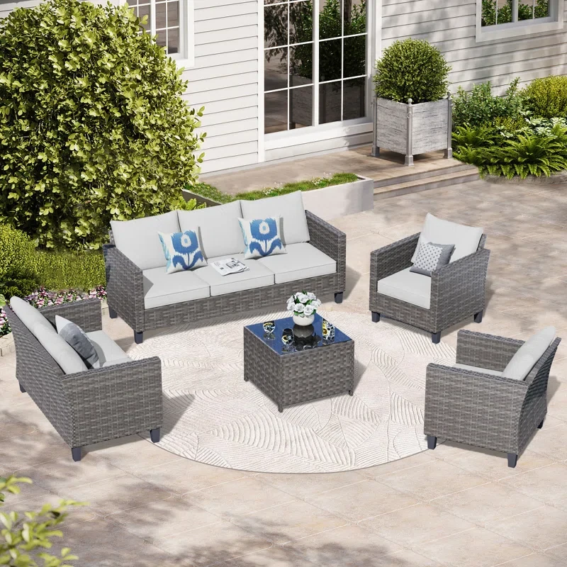 Viani 7 - Person Outdoor Seating Group with Cushions