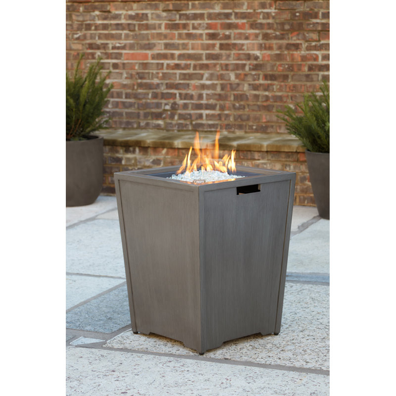 Liko 24.02" H x 18.9" W Aluminum Propane Outdoor Fire Pit Table with Lid