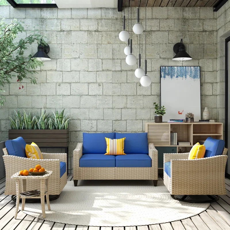 Outdoor 4-Seat Sofa With Coffee Table