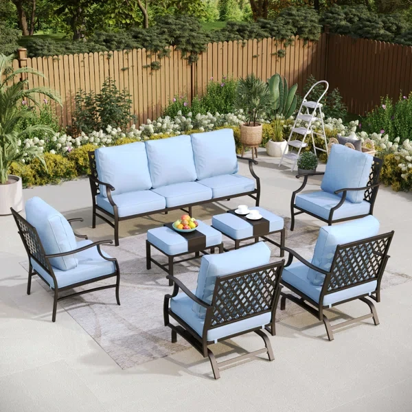 Asfand 9 - Person Outdoor Seating Group with Cushions