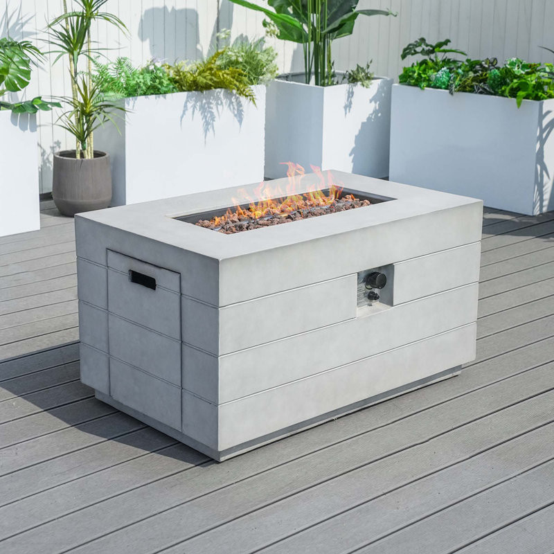 Hari Concrete Gas Fire Pit Table